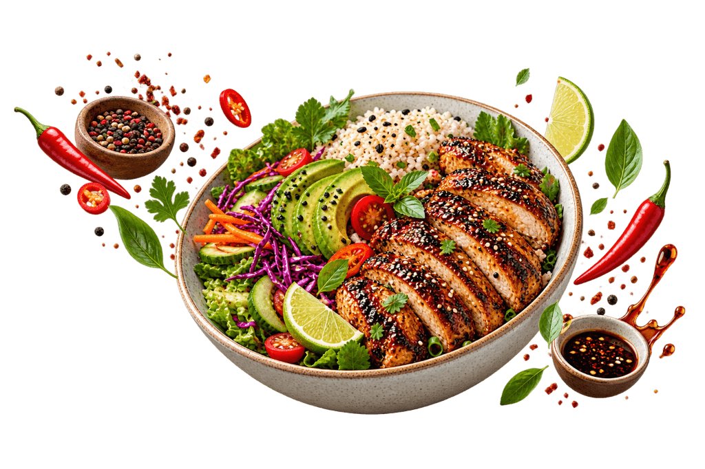 Authentic fresh Asian bowl prepared daily at Tasty & Co