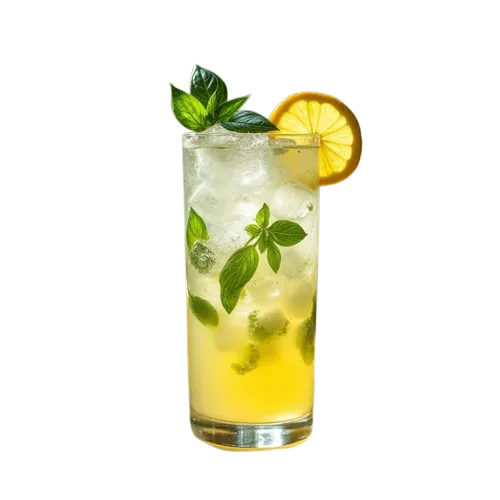 Refreshing Yuzu Fizz mocktail with citrus and sparkling water
