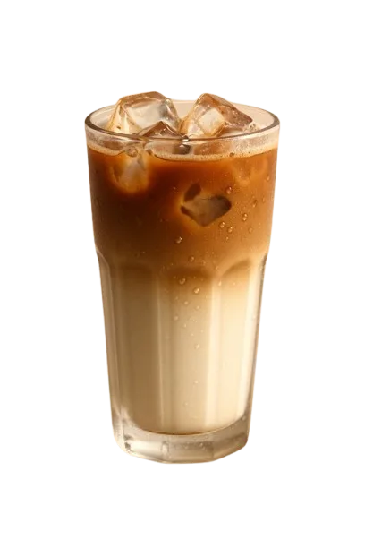 Iced Latte over chilled milk and ice